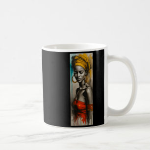 Mug esquisse d'art de foulard de tête de femme africai