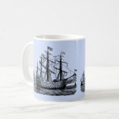 Mug Esquisse de navire à voile géant (Devant gauche)