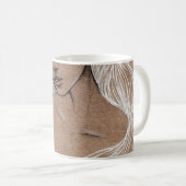 Mug Esquisse de portrait : Illustration de jeune fille (Devant droit)