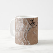 Mug Esquisse de portrait : Illustration de jeune fille (Devant gauche)