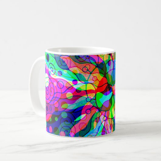 Mug Esquisse Imaginaire Art - Neon Abstrait Maj 1 (Devant gauche)