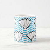 Mug Esquisses de coquillage Motifs de vague blanc et b (Centre)