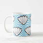 Mug Esquisses de coquillage Motifs de vague blanc et b (Gauche)