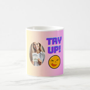Mug Essaie ! Amusant Emoji Design pour la fête