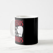 Mug Essayez Jésus Pas Moi Parce Que Je Lance Les Mains (Devant gauche)