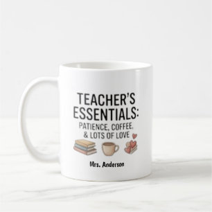 Mug Essentiels pour Enseignants Patience Café Amour Pe