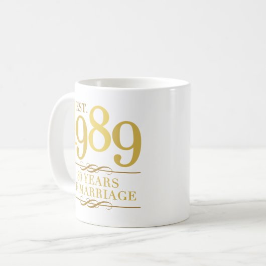 Mug Est. 30e anniversaire du Mariage 1989 (Devant gauche)