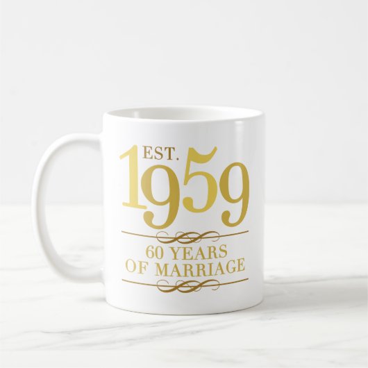 Mug Est. 60e anniversaire du Mariage 1959 (Gauche)