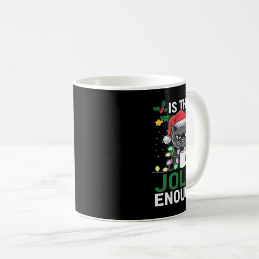 Mug Est-Ce Que Ce Jolly Assez Chat Noir Joyeux Noël Tr (Devant droit)