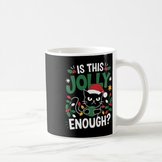 Mug Est-Ce Que Ce Jolly Assez Chat Noir Joyeux Noël Tr (Droite)