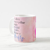 Mug Est devenue une citation de papillon (Devant gauche)