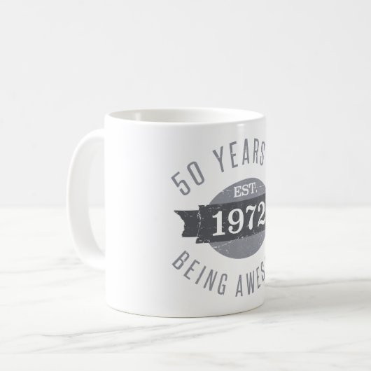 Mug Established 1972 50th Birthday (Devant gauche)