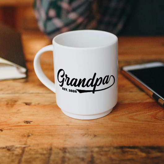 Mug Established New Grandpa Est date Typography 