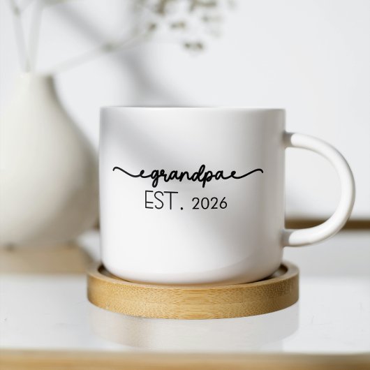 Mug Established New Grandpa Est date Typography 