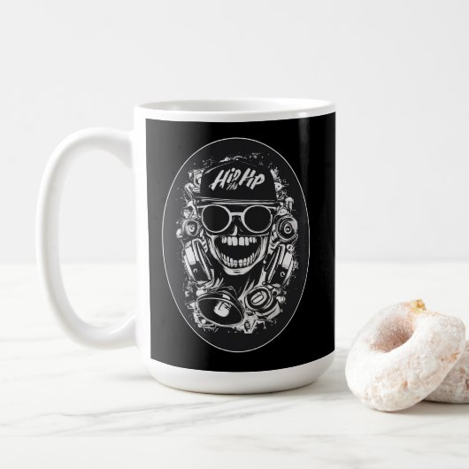 Mug Estampa Hip Hop - Hip Hop Skull Vibes - Caneca (Avec donut)