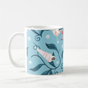 Mug Estarfish orange et blanche, coquillage de forme v