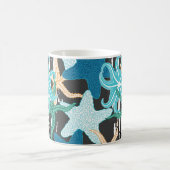 Mug Estarfish Vintage : Arrière - plan à rayures foncé (Centre)