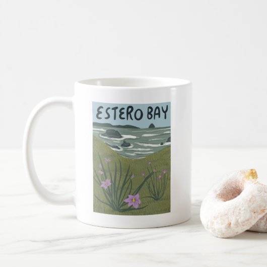 Mug Estero Bay Central California Illustration Morro (Avec donut)