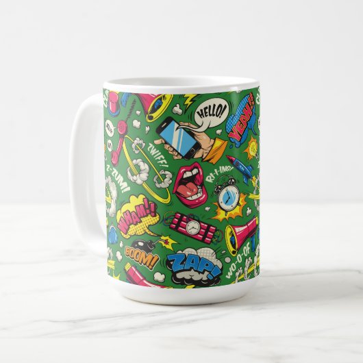 Mug Esthétique de bande dessinée rétro pour style urba (Devant gauche)