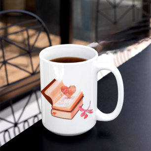 Mug Esthétique de livre avec carte du cœur et magasin 