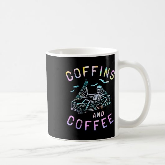 Mug Et Café Drôle Skeleton Tie Dye Retro Halloween (Droite)