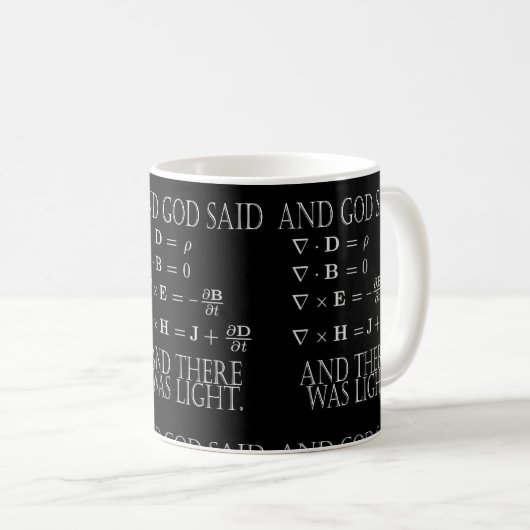 Mug Et Dieu a dit l'équation de Maxwell (Devant droit)