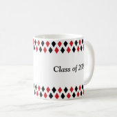 Mug Et noir classe personnalisée par Jacquard rouge de (Devant droit)