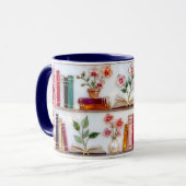 Mug Étagère Fleurie de Style Vitrail (Devant gauche)