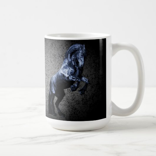 Mug Etalon noir friésien/beauté noire, argent de cheva (Droite)