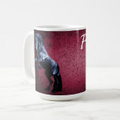 Mug Etalon noir friésien/beauté noire, rose cheval (Devant gauche)