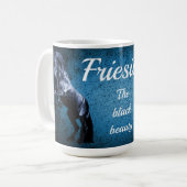 Mug Étalon noir frison/beauté noire, bleu de cheval (Devant gauche)
