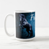 Mug Étalon noir frison/beauté noire, bleu de cheval (Gauche)
