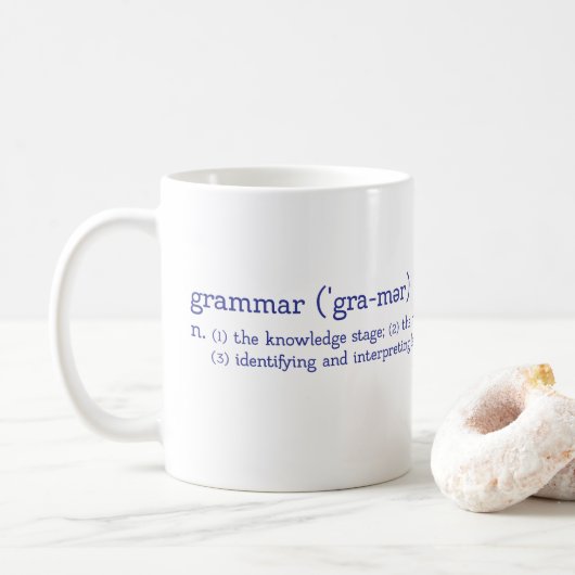 Mug Étape de grammaire triviale PERSONNALISABLE (Avec donut)