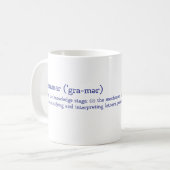 Mug Étape de grammaire triviale PERSONNALISABLE (Devant gauche)