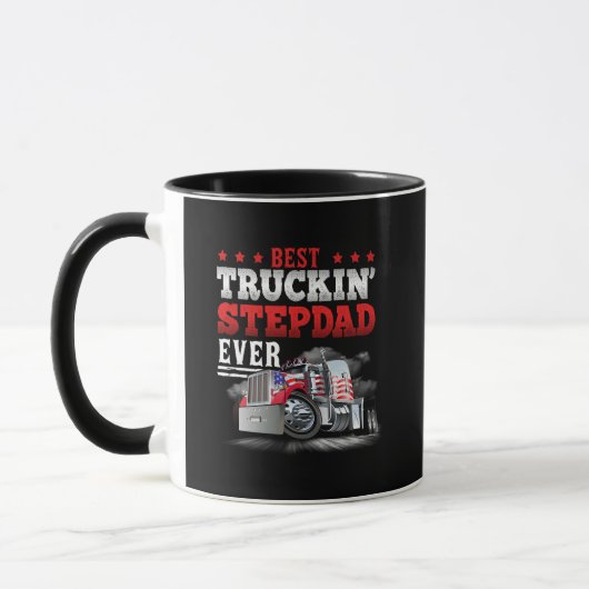 Mug Étape Papa Trucker FD Noir (Gauche)