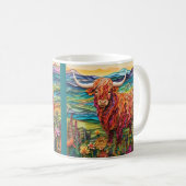Mug Étapes Highland Steer 3D (Devant droit)