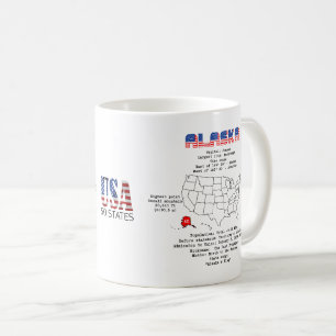 Mug Etat américain de l'Alaska sur une carte et des in