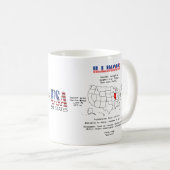 Mug Etat américain de l'Illinois sur une carte et des (Devant droit)