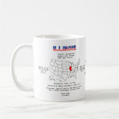 Mug Etat américain de l'Illinois sur une carte et des (Gauche)