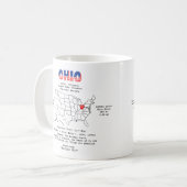 Mug Etat américain de l'Ohio sur une carte et des info (Devant gauche)