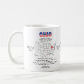 Mug Etat américain de l'Ohio sur une carte et des info (Gauche)
