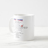 Mug Etat américain de New York sur une carte et des in (Devant gauche)