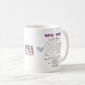 Mug Etat américain de New York sur une carte et des in (Devant droit)