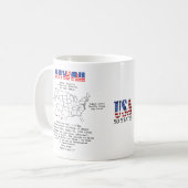 Mug État américain d'Hawaï sur une carte et des inform (Devant gauche)