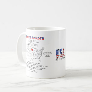 Mug Etat américain du Dakota du Sud sur la carte et l