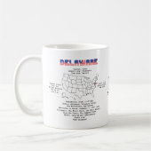 Mug État américain du Delaware sur une carte et des in (Gauche)