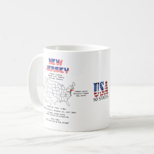 Mug État américain du New Jersey sur une carte et des 