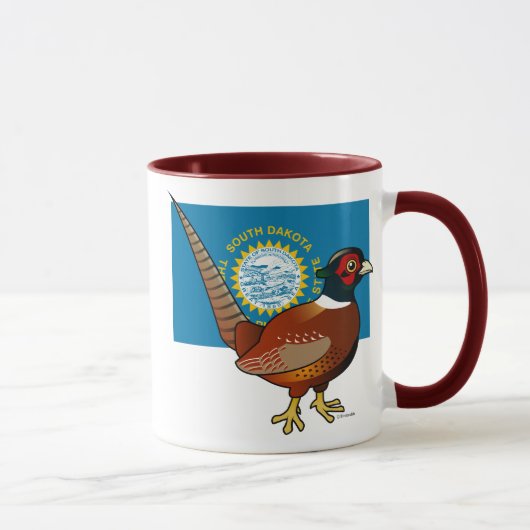 Mug État Birdorable du Dakota du Sud : Faisan commun (Droite)