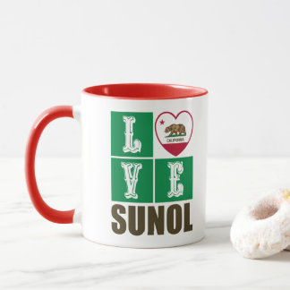 Mug État de Californie Drapeau Coeur Amour Sunol