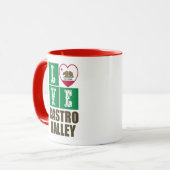 Mug Etat de Californie Drapeau Coeur Castro Valley (Devant gauche)